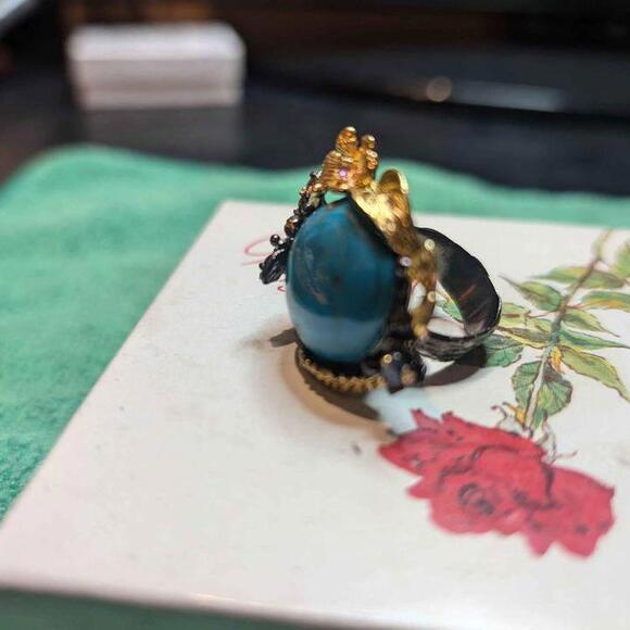 Jewelry 32 ct Natural Turquoise Ring 925 Sterling Silver Size 7 - Picture 3 of 8